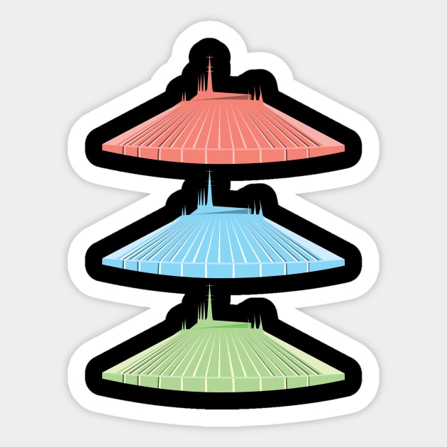 Tri-Color Space Mountain Sticker by WearInTheWorld